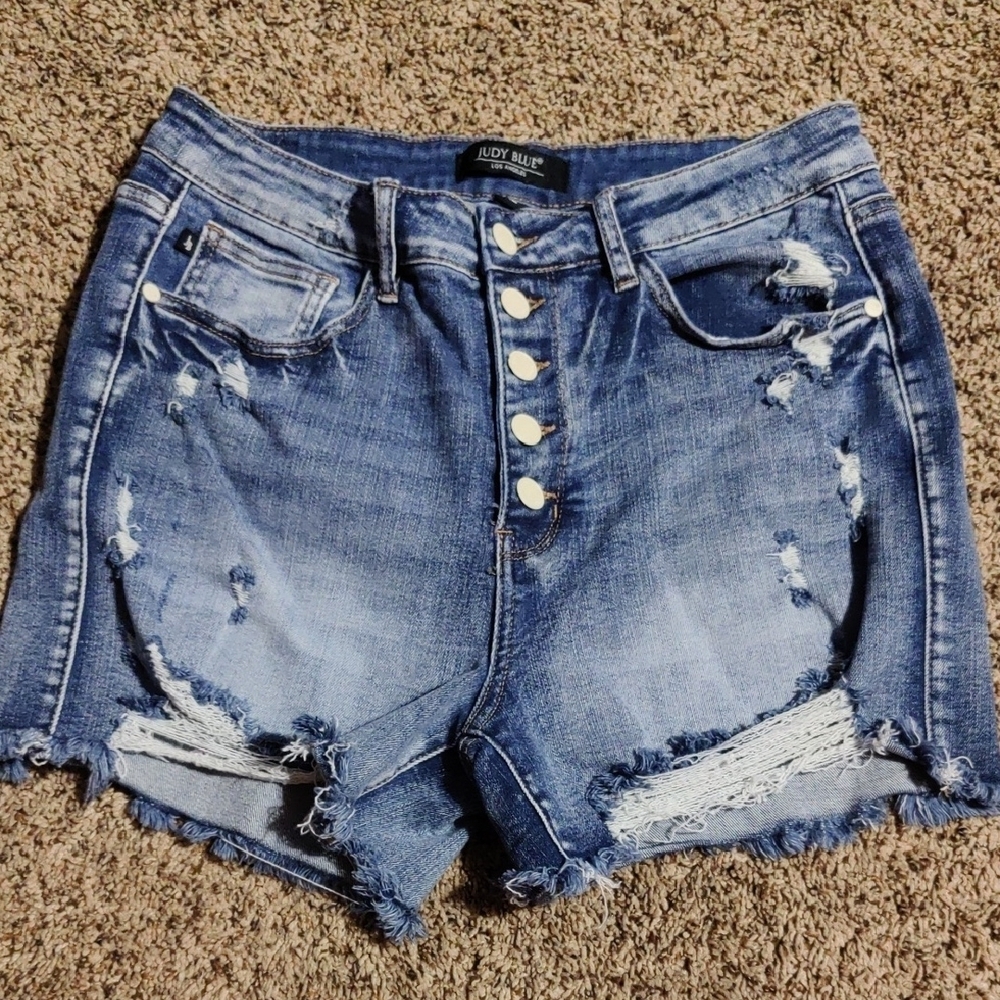 Distressed Denim Shorts